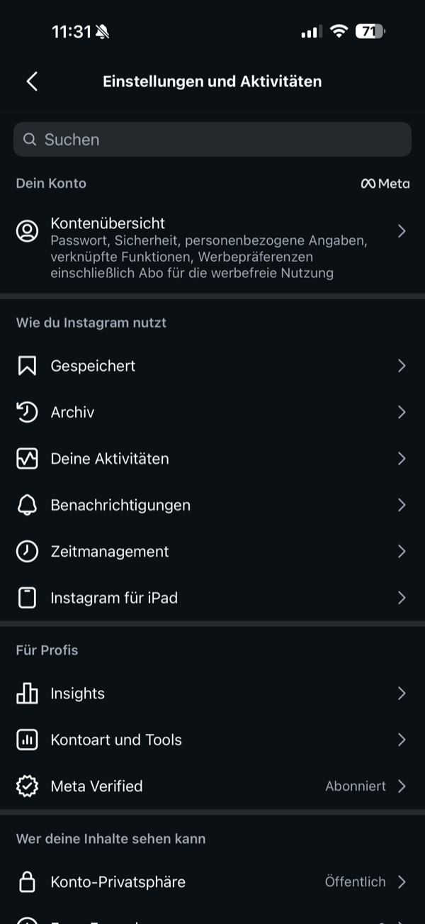 Schritt 1: Einstellungen und Aktivitäten öffnen