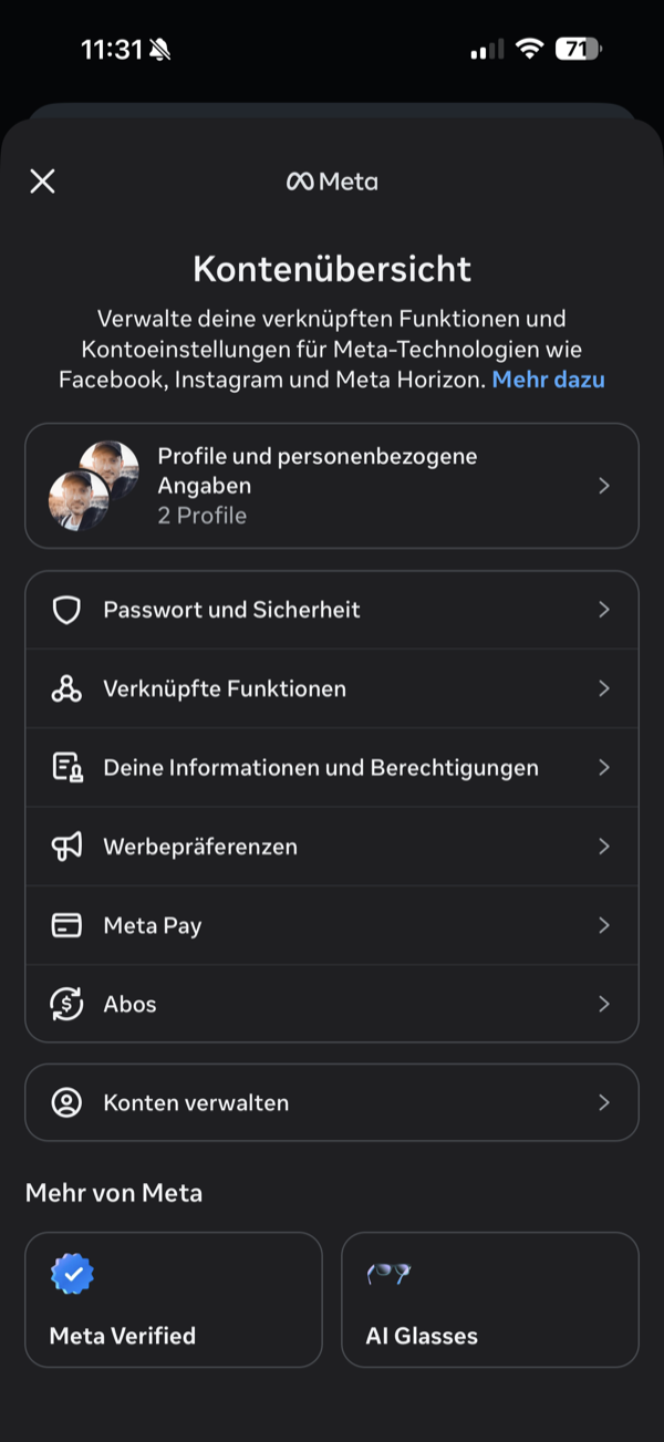 Schritt 2: Kontenübersicht öffnen