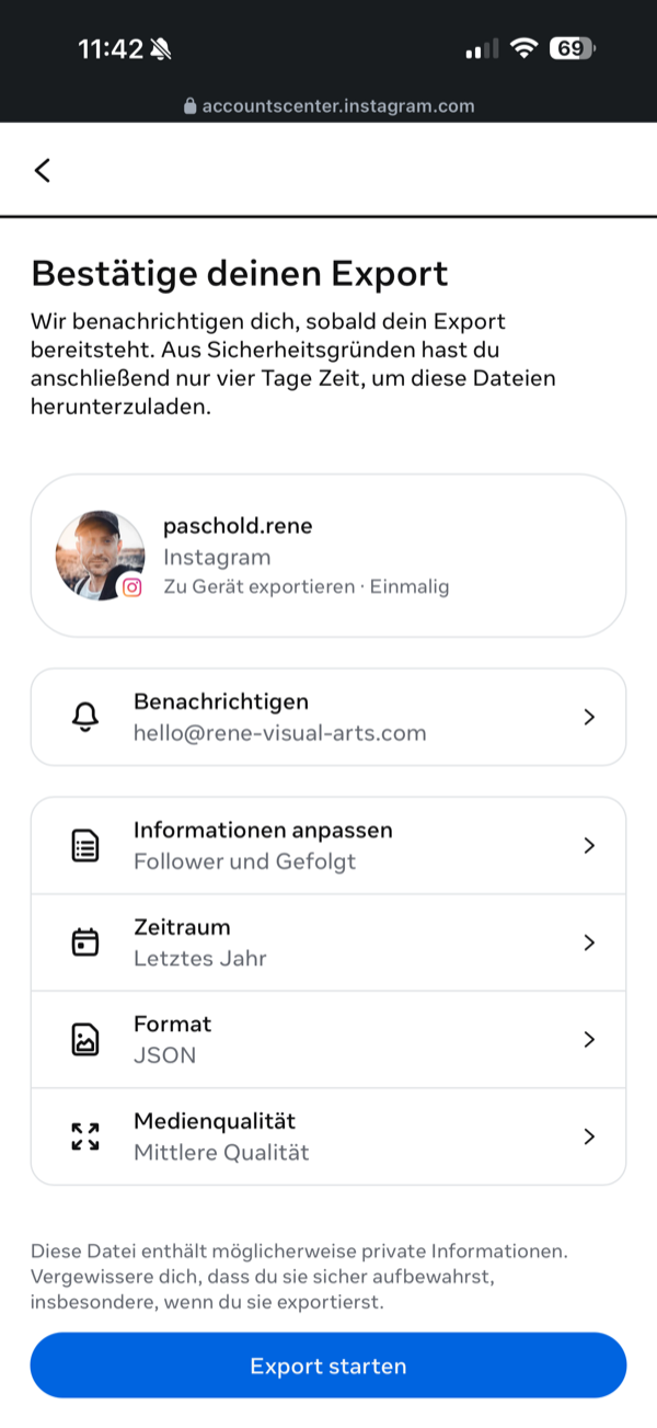 Schritt 12: Export starten und ZIP herunterladen