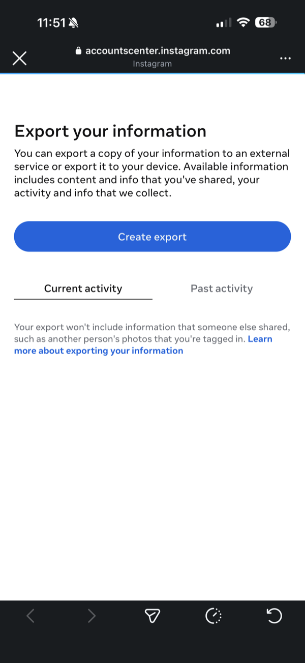 Step 4: Export your information