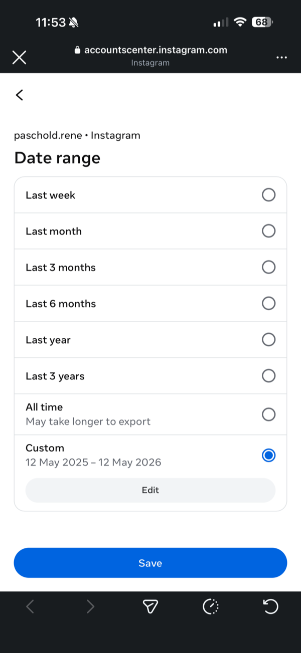 Step 10: Set date range to Custom