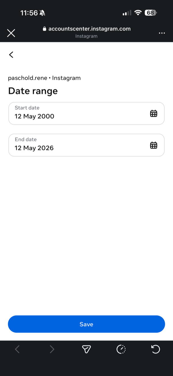 Step 11: Enter start date from account creation